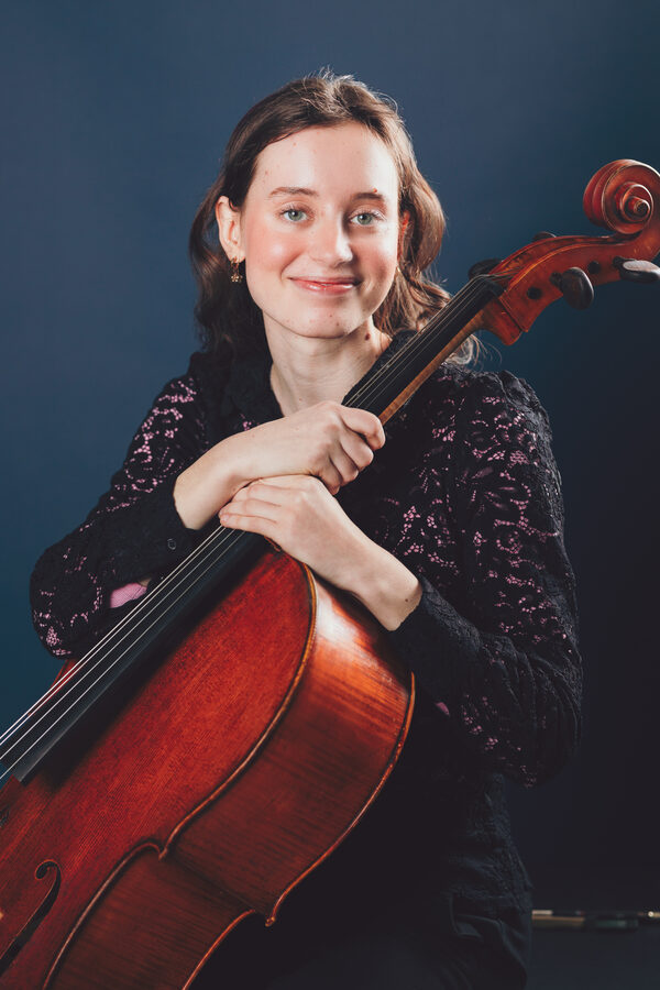 Portrait of Martha with her cello