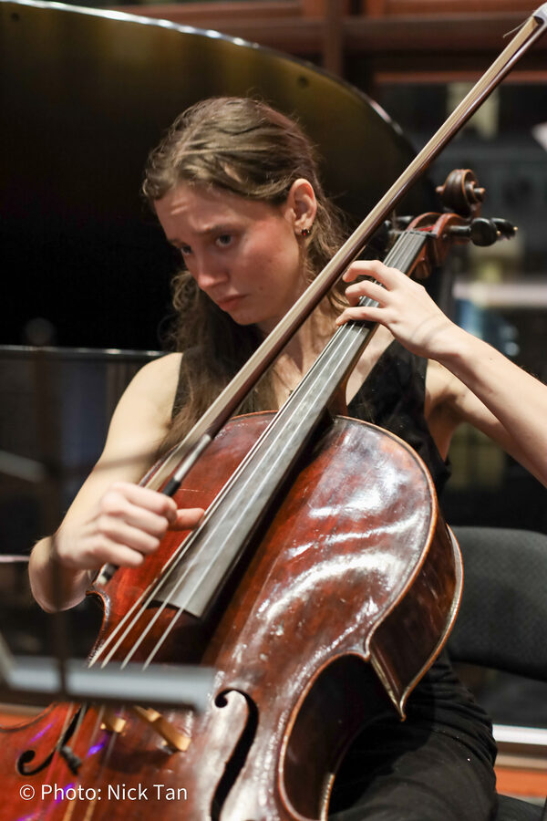 Martha performing with an orchestra